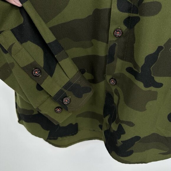 DIXXON FLANNEL COMPANY SARGE shirt camo camouflage long sleeve cotton green M - Picture 5 of 9